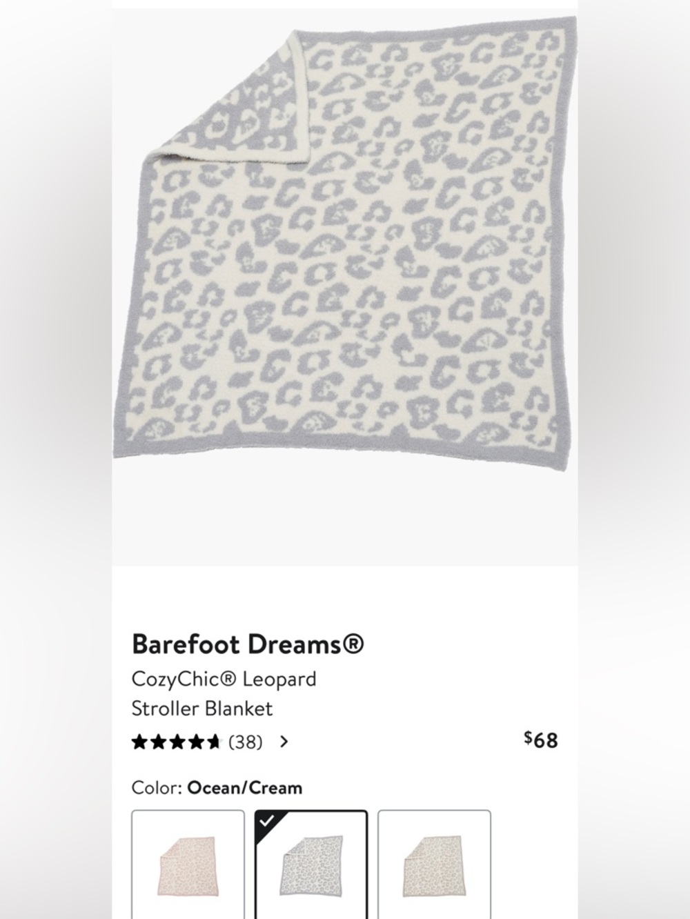 Barefoot Dreams CozyChic Leopard Blanket in Light Gray & Cream